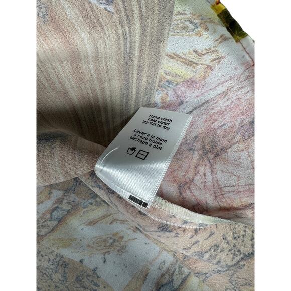 Clover Canyon Womens Size Small Short Sleeve Keyhole Printed Blouse Business - Picture 7 of 9